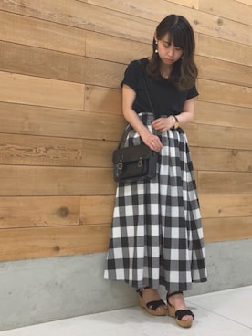 「ORiental TRaffic（オリエンタルトラフィック）の【ORiental TRaffic】 ウェッジサンダル（サンダル）」を使った、MIKA◎さん（レディース・152cm）の夏コーディネート
