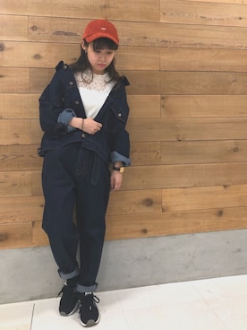 「デニムonデニム」｜「アイテム（その他アウター）」を使った、MIKA◎さん（レディース・152cm）の夏コーディネート