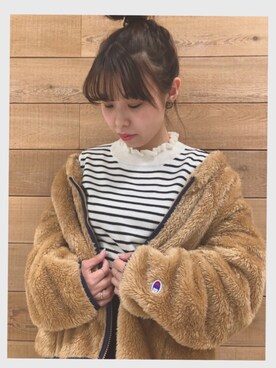 「Champion（チャンピオン）のアイテム（その他アウター）」を使った、MIKA◎さん（レディース・152cm）の秋コーディネート
