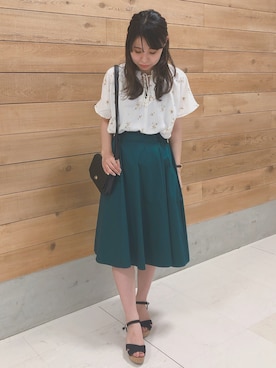 「ORiental TRaffic（オリエンタルトラフィック）の【ORiental TRaffic】 ウェッジサンダル（サンダル）」を使った、MIKA◎さん（レディース・152cm）の夏コーディネート