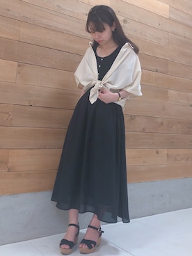 「ORiental TRaffic（オリエンタルトラフィック）の【ORiental TRaffic】 ウェッジサンダル（サンダル）」を使った、MIKA◎さん（レディース・153cm）の夏コーディネート