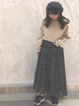 「やっぱりストリートが好き」｜「アイテム（ハンチング/ベレー帽）」を使った、MIKA◎さん（レディース・152cm）の秋コーディネート