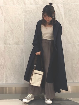 「スカーチョ」｜「アイテム（ワンピース/ドレス）」を使った、MIKA◎さん（レディース・152cm）の春コーディネート
