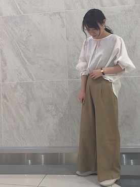 「earth music&ecology（アースミュージックアンドエコロジー）のアイテム（パンプス）」を使った、MIKA◎さん（レディース・152cm）の春コーディネート
