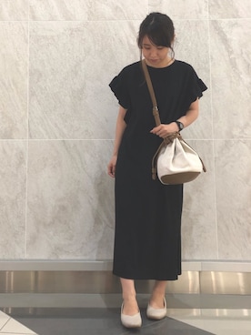 「earth music&ecology（アースミュージックアンドエコロジー）のアイテム（パンプス）」を使った、MIKA◎さん（レディース・152cm）の夏コーディネート