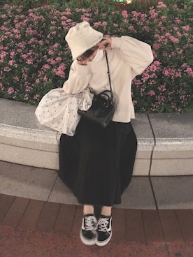「earth music&ecology（アースミュージックアンドエコロジー）のオーガニックコットン裏毛(クルー) ＊（スウェット）」を使った、MIKA◎さん（レディース・152cm）の秋コーディネート