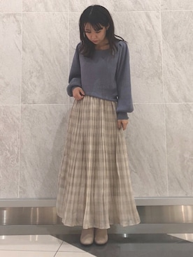 「earth music&ecology（アースミュージックアンドエコロジー）のORiental TRaffic スクエアトウブーツ ＊（ブーツ）」を使った、MIKA◎さん（レディース・152cm）の秋コーディネート