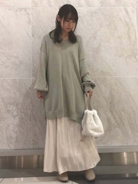 「earth music&ecology（アースミュージックアンドエコロジー）のORiental TRaffic スクエアトウブーツ ＊（ブーツ）」を使った、MIKA◎さん（レディース・152cm）の秋コーディネート