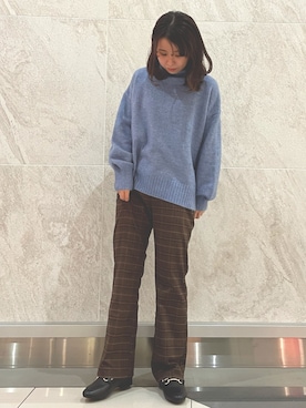 「ビットローファー」｜「アイテム（パンプス）」を使った、MIKA◎さん（レディース・152cm）の冬コーディネート