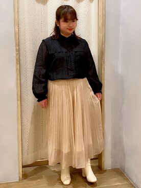 「SLURR（スラ―）のアイテム」を使った、きみぃさん（レディース・158cm）の春コーディネート