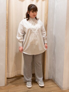 「SLURR（スラ―）のアイテム」を使った、きみぃさん（レディース・158cm）の春コーディネート