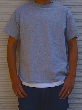 「Champion（チャンピオン）のアイテム（Tシャツ/カットソー、グレー系）」を使った、kenzzziさん（メンズ・178cm）の春コーディネート