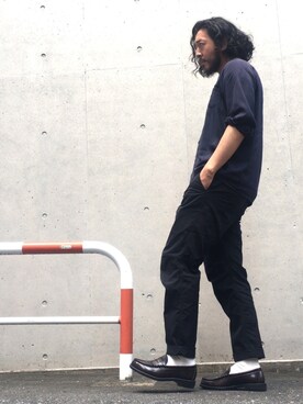 「ロック」｜「アイテム（ローファー）」を使った、crementyさん（メンズ・172cm）の夏コーディネート