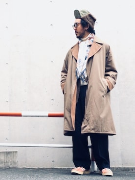 「COMOLI（コモリ）のアイテム（モッズコート）」を使った、crementyさん（メンズ・172cm）の秋コーディネート