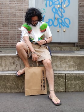 「PARADOX（パラドックス）のアイテム（トップス）」を使った、crementyさん（メンズ・172cm）の夏コーディネート