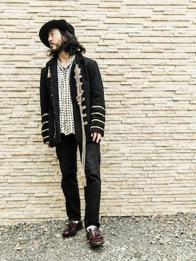 「水玉」｜「アイテム（ハンチング/ベレー帽）」を使った、crementyさん（メンズ・172cm）の秋コーディネート