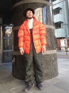サロペット オーバーオールを使った オレンジコーデ のメンズ人気ファッションコーディネート Wear