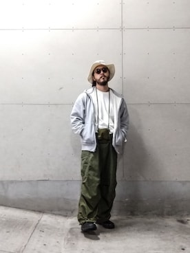 「アイテム（帽子）」を使った、crementyさん（メンズ・172cm）の夏コーディネート