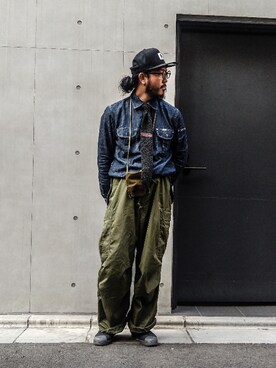 「carhartt」｜「アイテム（その他シューズ）」を使った、crementyさん（メンズ・172cm）の夏コーディネート
