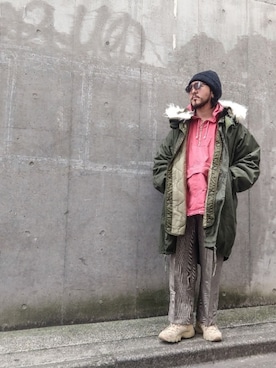 「FLAMAND（フラマン ）のアイテム」を使った、crementyさん（メンズ・172cm）の冬コーディネート