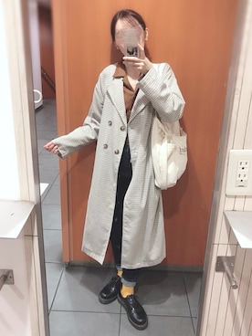 「RAGEBLUE」｜「アイテム（ノーカラージャケット）」を使った、moeka,さん（レディース・160cm）の春コーディネート