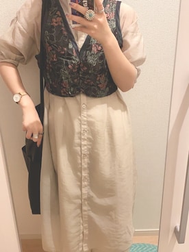 「シアーワンピース」｜「アイテム（腕時計）」を使った、︎y u k i さん（レディース・151cm）の夏コーディネート
