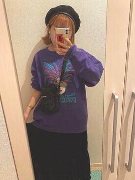 「秋のマイ旬スタイル」｜「アイテム（ハンチング/ベレー帽）」を使った、︎y u k i さん（レディース・151cm）の秋コーディネート