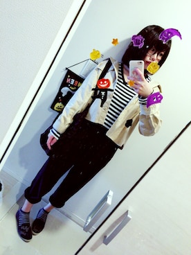 「旦那さんのを借りました」｜ひすいさん（レディース・155cm）の秋コーディネート