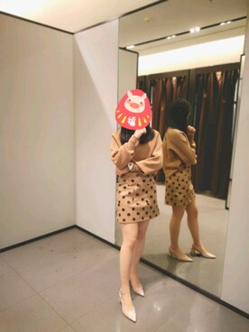 「アイテム（その他トップス、ブラウン系）」を使った、Andriaさん（レディース・160cm）の冬コーディネート