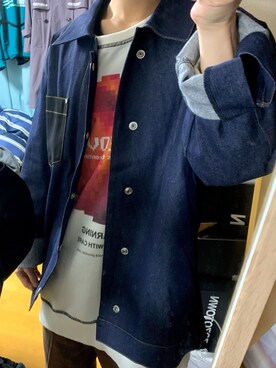 「EMMA  CLOTHES」｜「アイテム（デニムジャケット）」を使った、うーさん（メンズ・158cm）の春コーディネート