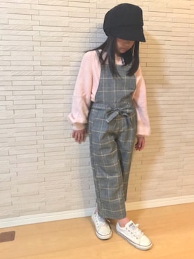 「フェザー」｜「アイテム（スニーカー）」を使った、maa-♡さん（キッズ・120cm）の春コーディネート