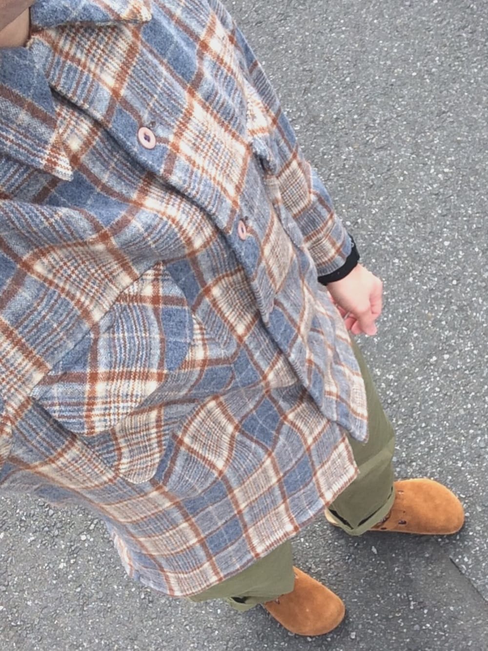 「カジュアルコーデ、ヴィンテージ、古着MIX、古着、ウールシャツ、ロールアップ、アメカジ、チノパン、vintage、80s」｜「PENDLETONのアイテム（シャツ/ブラウス、グレー系）」を使った、ponさん（メンズ・164cm）の冬コーディネートの1枚目の写真