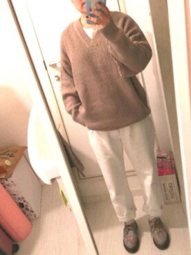 「I am I （アイアムアイ）のアイテム（パンツ）」を使った、チャミさん（レディース・151cm）の冬コーディネート