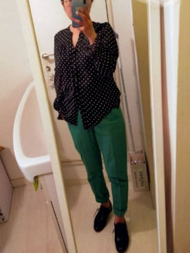 「I am I （アイアムアイ）のアイテム（パンツ）」を使った、チャミさん（レディース・151cm）の春コーディネート