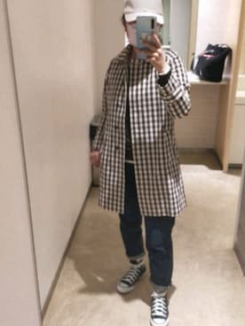 「春めきシューズ」｜「アイテム（ステンカラーコート）」を使った、チャミさん（レディース・151cm）の春コーディネート