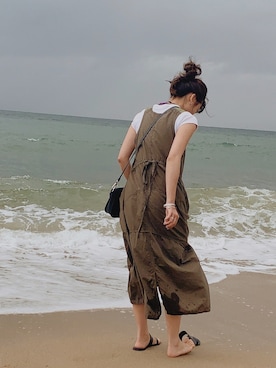 「Abercrombie&Fitch（アバークロンビーアンドフィッチ）のアイテム（サンダル）」を使った、h’’さん（レディース・159cm）の夏コーディネート
