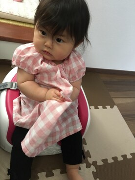 「無印良品（ムジルシリョウヒン）のアイテム（チュニック）」を使った、aiさん（キッズ・70cm）の春コーディネート