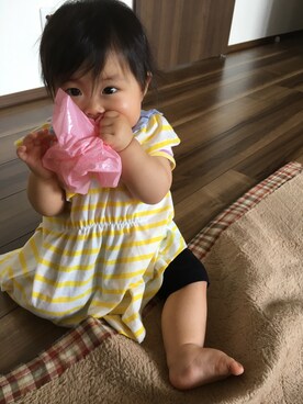 「9ヶ月」｜「アイテム（その他）」を使った、aiさん（キッズ・70cm）の春コーディネート