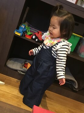 「BOBSON（ボブソン）のアイテム（トップス）」を使った、aiさん（キッズ・70cm）の秋コーディネート