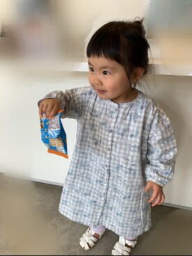「MIKI HOUSE（ミキハウス）のアイテム（サンダル）」を使った、aiさん（キッズ・80cm）の秋コーディネート