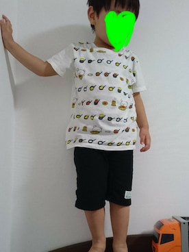 「Moujonjon（ムージョンジョン）のアイテム（その他パンツ）」を使った、りーさんさん（キッズ・100cm）の夏コーディネート