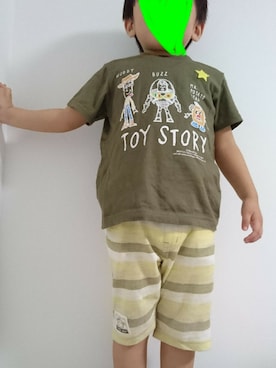 「combimini（コンビミニ）のアイテム（パンツ）」を使った、りーさんさん（キッズ・100cm）の夏コーディネート