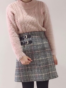 「INGNI（イング）のアイテム（スカート、ブラック系）」を使った、ぴこさん（レディース・163cm）の春コーディネート