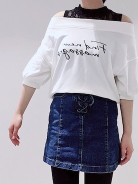 「INGNI（イング）のアイテム（トップス、ブラック系）」を使った、ぴこさん（レディース・163cm）の春コーディネート