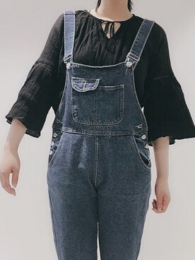 「わからないのアイテム（トップス、ブルー系）」を使った、ぴこさん（レディース・163cm）の夏コーディネート
