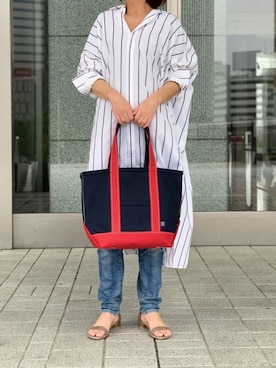 「ADAM ET ROPE'（アダムエロペ）のアイテム（シャツワンピース）」を使った、yoshi2316さん（レディース・159cm）の春コーディネート