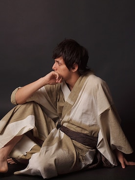 「--（--）のアイテム（浴衣）」を使った、kimonoあんのんさん（メンズ・171cm）の春コーディネート