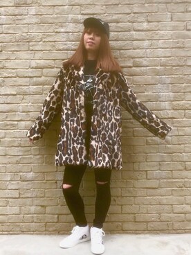 「ビッグサイズコーデ」｜「アイテム（ムートンコート）」を使った、tomomiさん（レディース・164cm）の秋コーディネート