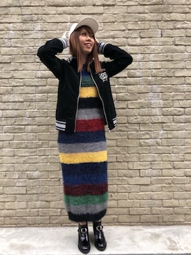 「大阪」｜「アイテム（スタジャン）」を使った、tomomiさん（レディース・164cm）の冬コーディネート