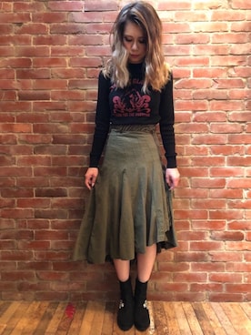 HYSTERIC GLAMOUR(ヒステリックグラマー)の「サイドジップ巻スカート